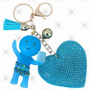 NWOB Bedazzled Smiski Glow in The Dark Helping Out Toilet Series Purse Key Charm